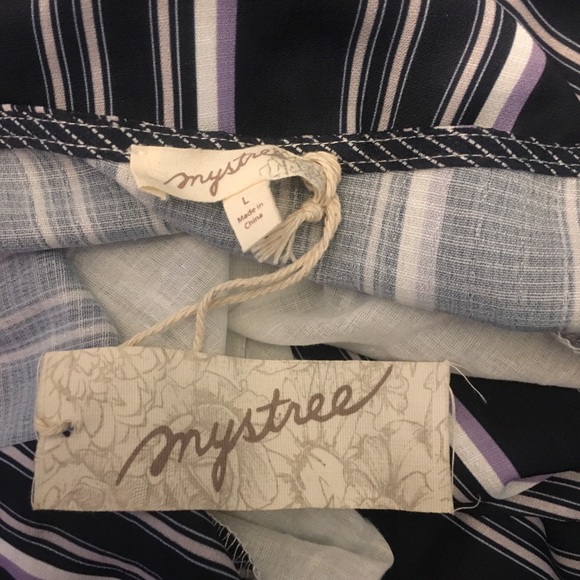 NWT Mystree Blue/Purple Stripe Bow Dress sz M - Picture 7 of 7